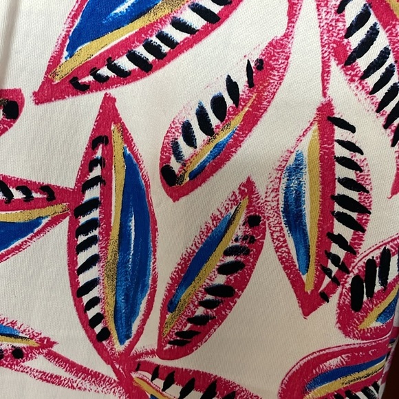 J. Crew size 12 Colorful Leaf Print Mid-rise Cropped Lightweight Chino Pants - Picture 3 of 12